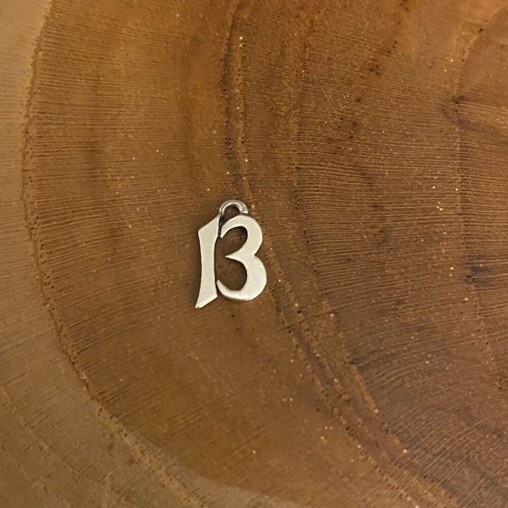 Retired James Avery Script Initial "13" Charm, St… - image 1